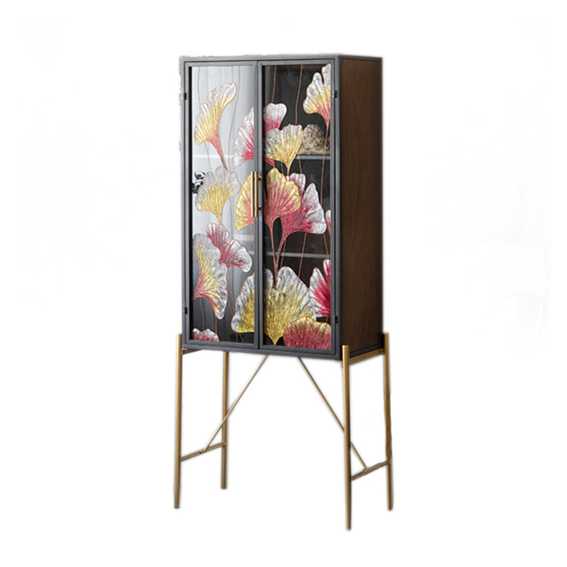 Contemporary Metal Display Stand Glass Doors Display Cabinet with Door