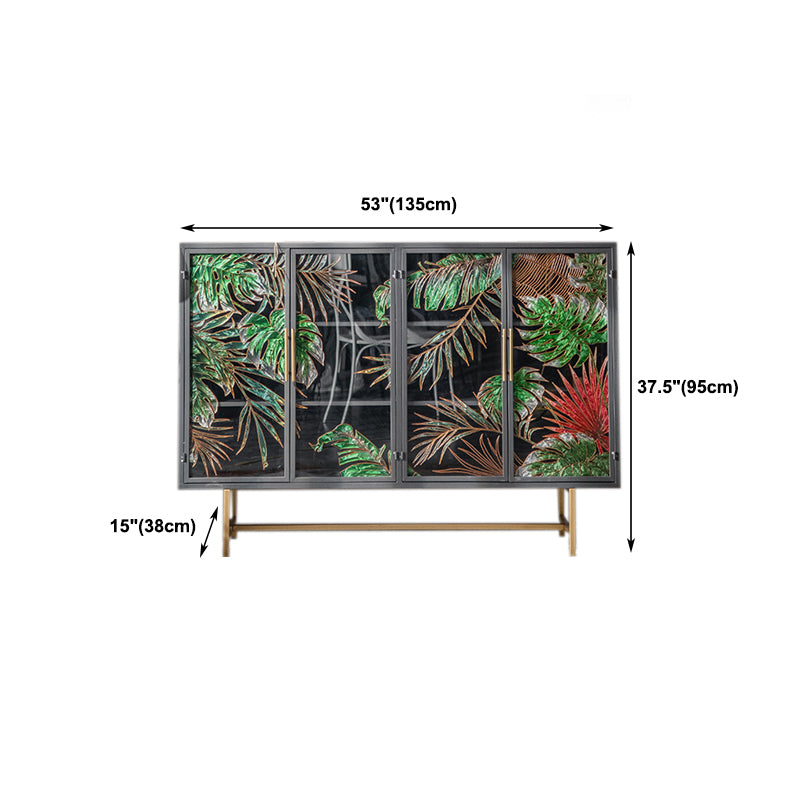 Contemporary Metal Display Stand Glass Doors Display Cabinet with Door