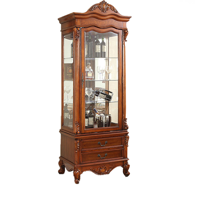 Traditional Solid Wood Display Cabinet Multi-shelf Buffet Cabinet for Dining Room