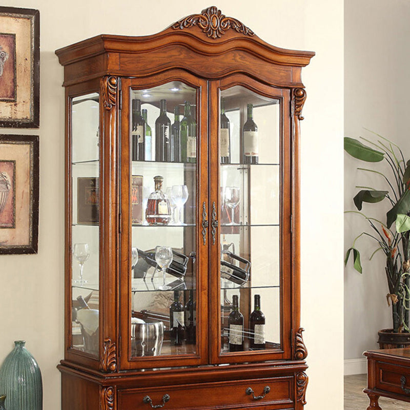 Traditional Solid Wood Display Cabinet Multi-shelf Buffet Cabinet for Dining Room