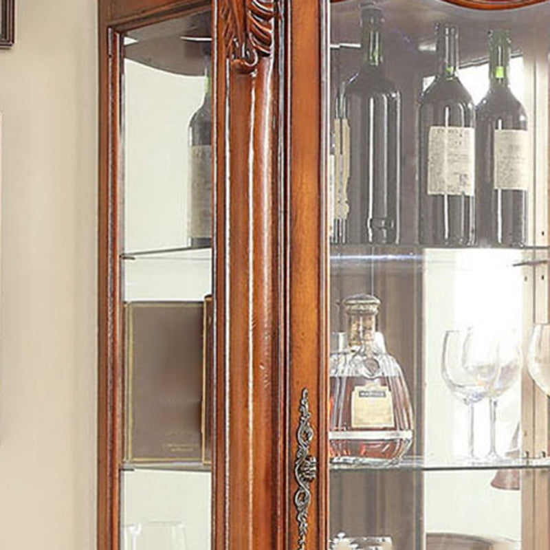 Traditional Solid Wood Display Cabinet Multi-shelf Buffet Cabinet for Dining Room