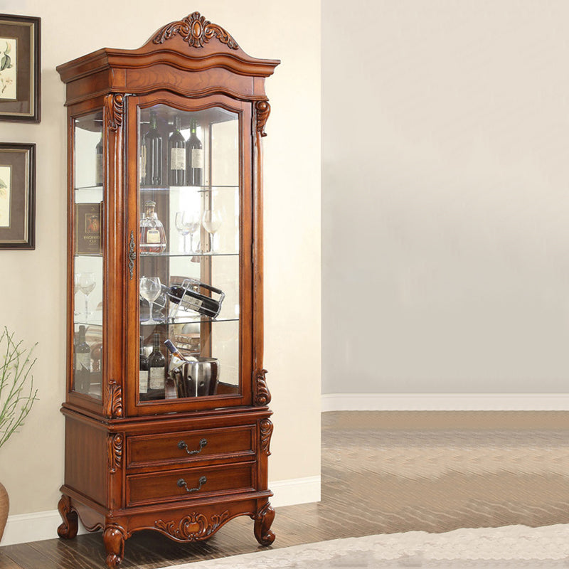 Traditional Solid Wood Display Cabinet Multi-shelf Buffet Cabinet for Dining Room