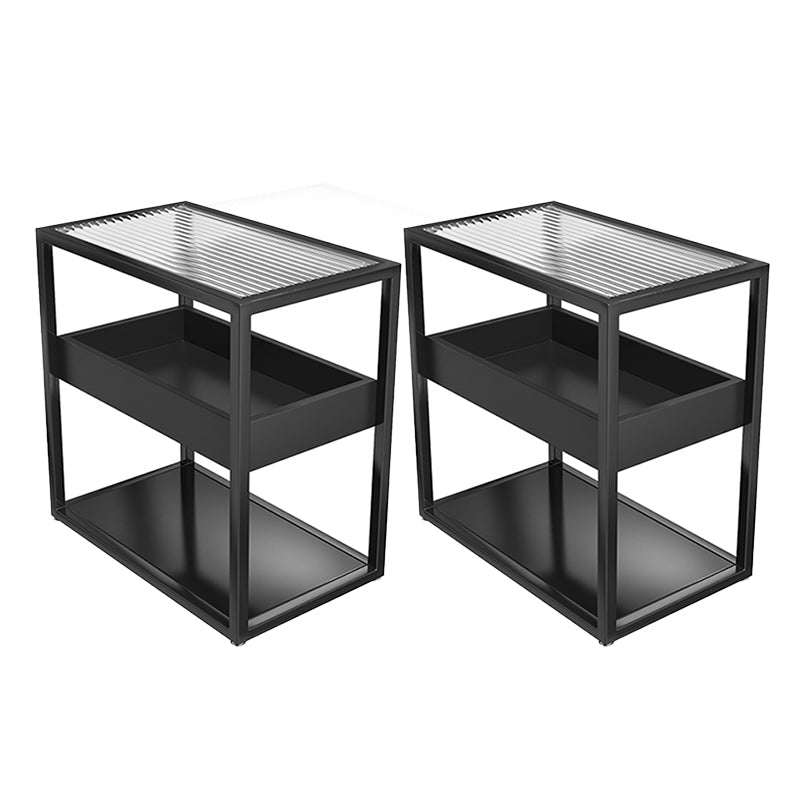 Open Storage Bedside Cabinet Modern Bed Nightstand for Bedroom