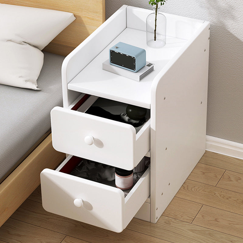 Modern Wooden Night Table Lower Shelf Bedside Cabinet with Drawer for Bedroom