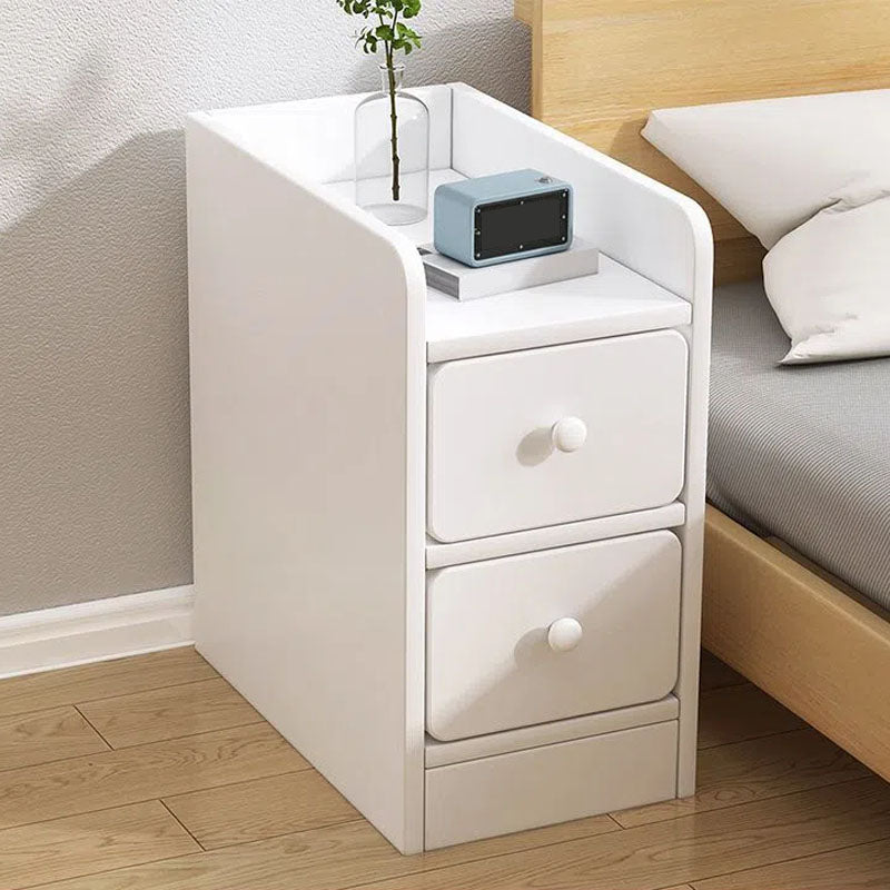 Modern Wooden Night Table Lower Shelf Bedside Cabinet with Drawer for Bedroom