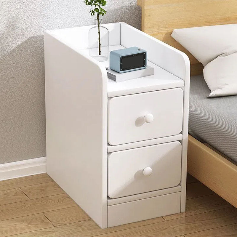 Modern Wooden Night Table Lower Shelf Bedside Cabinet with Drawer for Bedroom