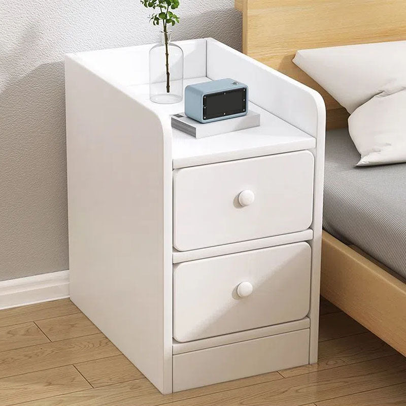 Modern Wooden Night Table Lower Shelf Bedside Cabinet with Drawer for Bedroom