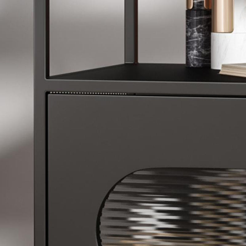 Modern Metal Night Table Storage Bedside Cabinet with Door for Bedroom