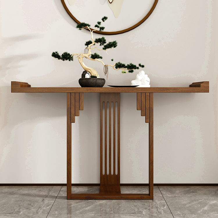 Solid Wood Rectangle Console Table 31.5-inch Tall Accent Table