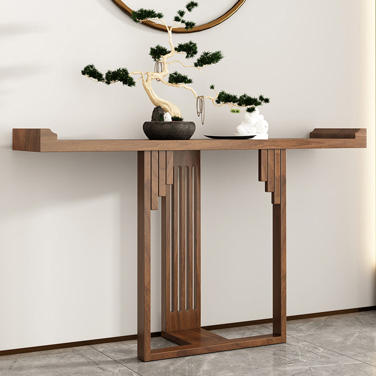 Solid Wood Rectangle Console Table 31.5-inch Tall Accent Table