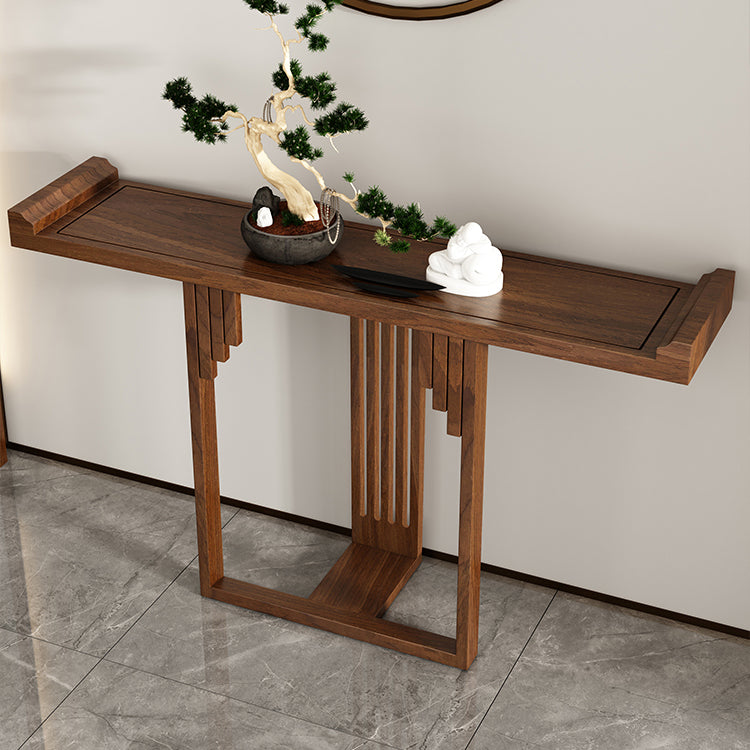 Solid Wood Rectangle Console Table 31.5-inch Tall Accent Table