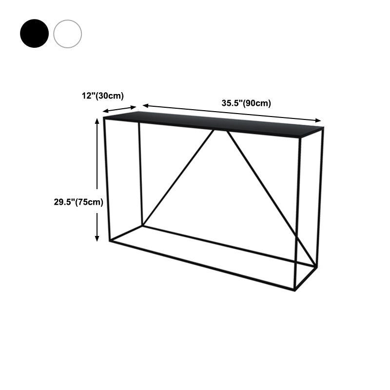 Contemporary Console Accent Table Antique Finish Console Table in Metal