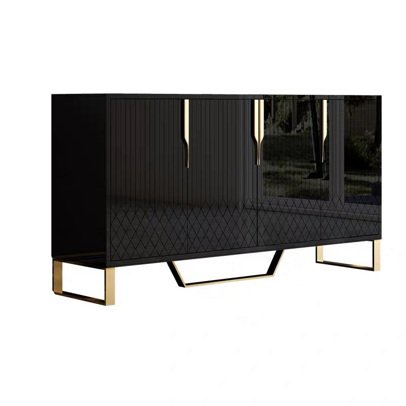 4 Doors Glam Buffet Mirrored Cabinets Buffet Sideboard for Living Room