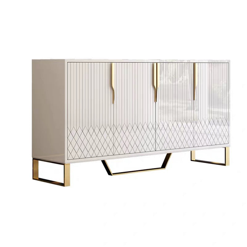 4 Doors Glam Buffet Mirrored Cabinets Buffet Sideboard for Living Room