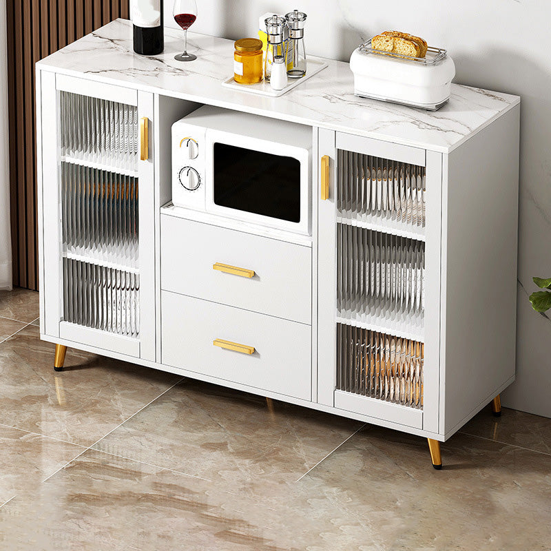 Modern Style Dining Server 2-drawer Sideboard Table with Open Storage