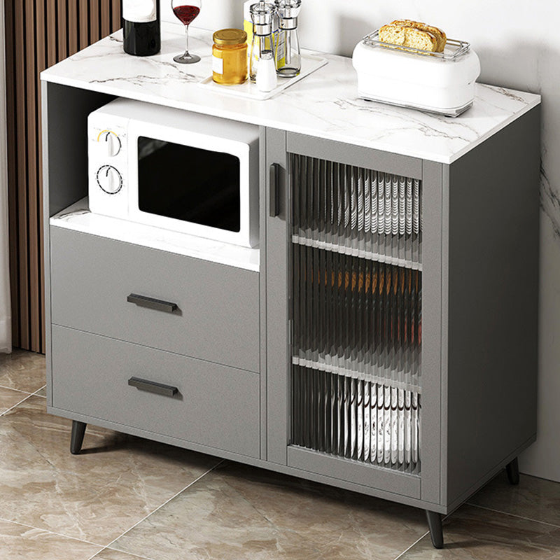 Modern Style Dining Server 2-drawer Sideboard Table with Open Storage