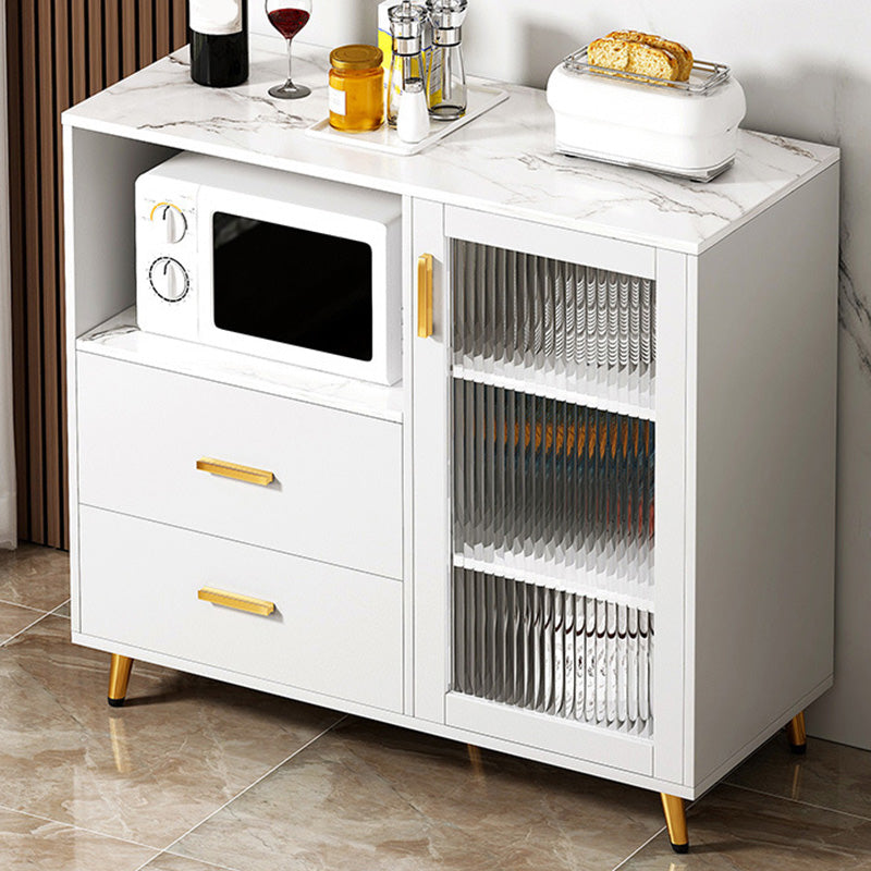 Modern Style Dining Server 2-drawer Sideboard Table with Open Storage