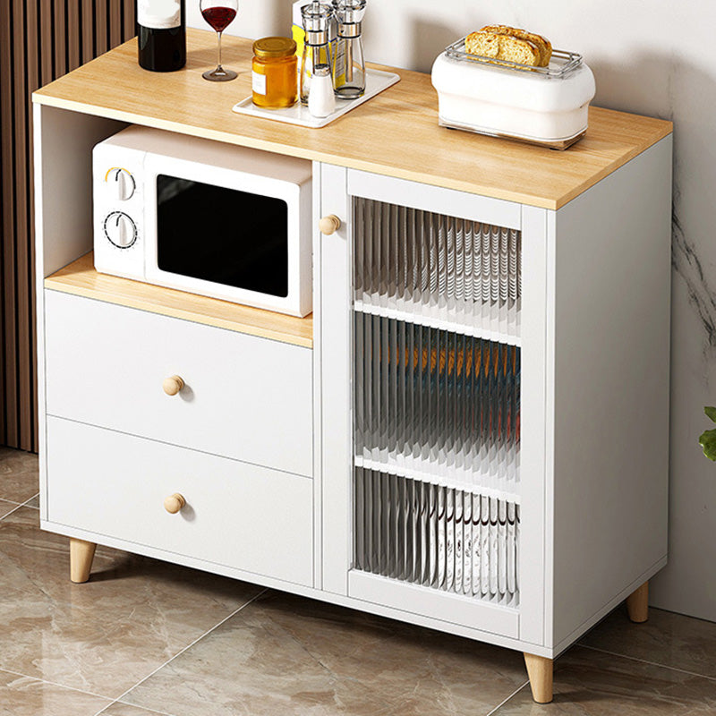 Modern Style Dining Server 2-drawer Sideboard Table with Open Storage