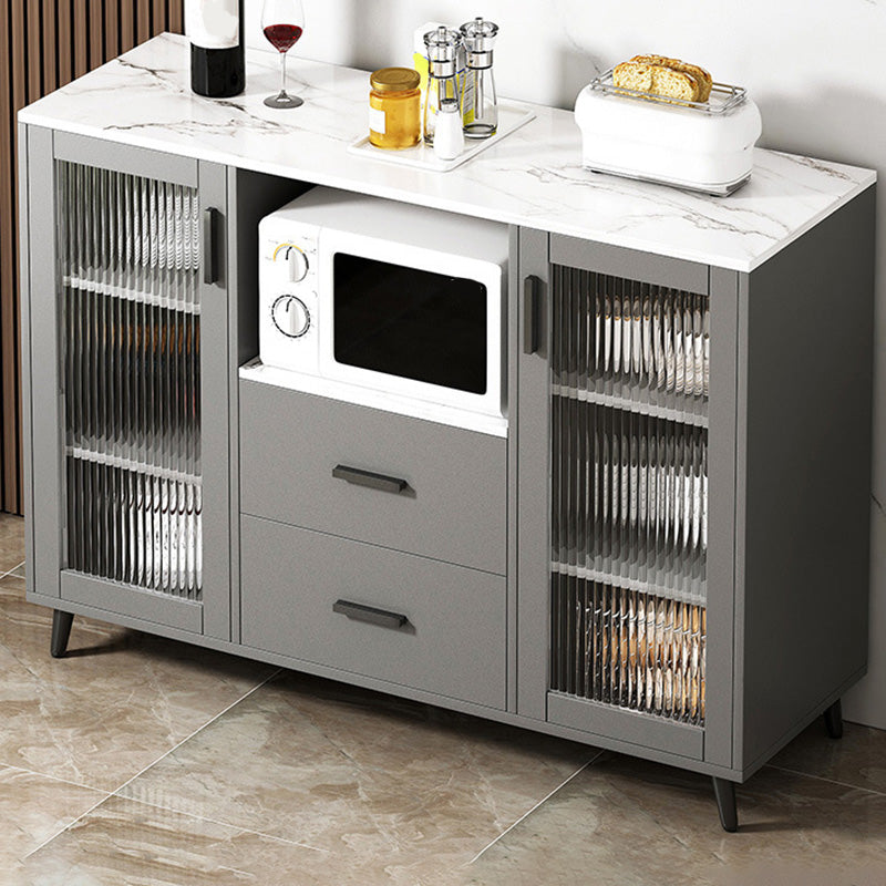 Modern Style Dining Server 2-drawer Sideboard Table with Open Storage