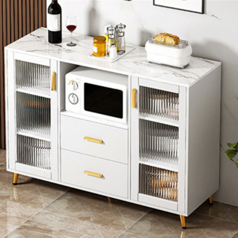 Modern Style Dining Server 2-drawer Sideboard Table with Open Storage