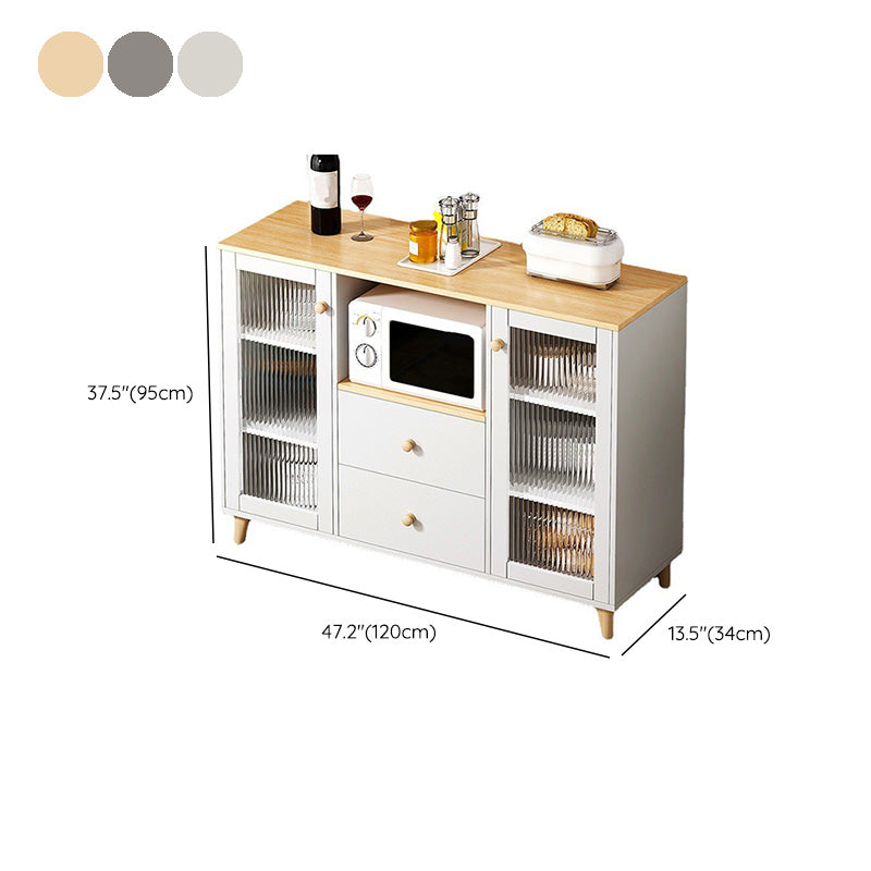 Modern Style Dining Server 2-drawer Sideboard Table with Open Storage