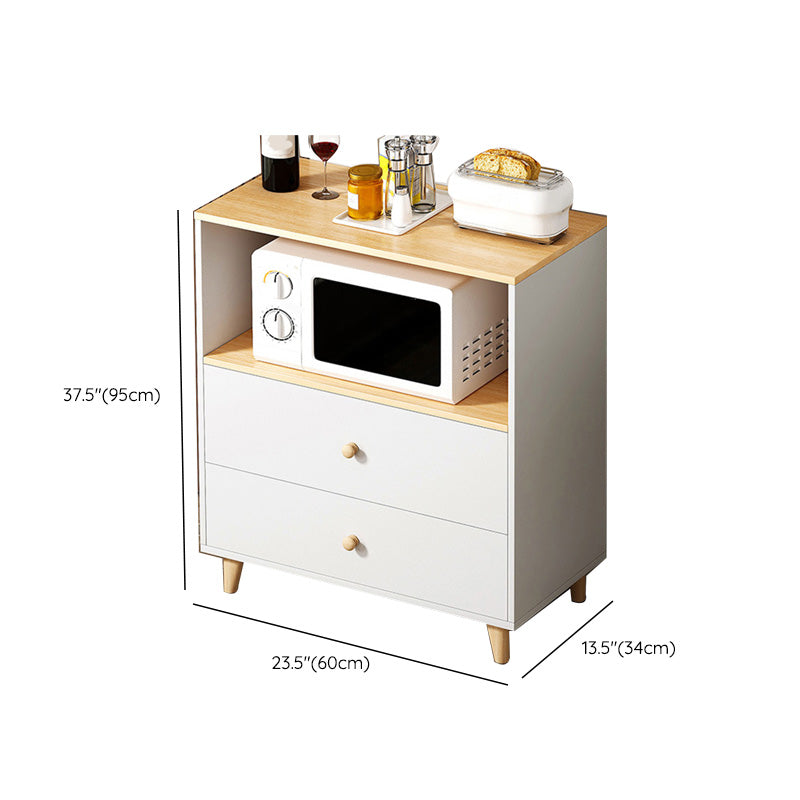 Modern Style Dining Server 2-drawer Sideboard Table with Open Storage