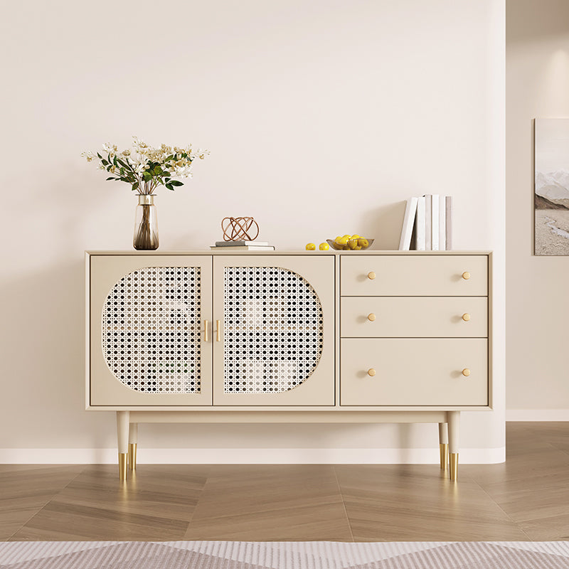 Glam Sideboard Table with Drawers Engineered Wood Buffet Table