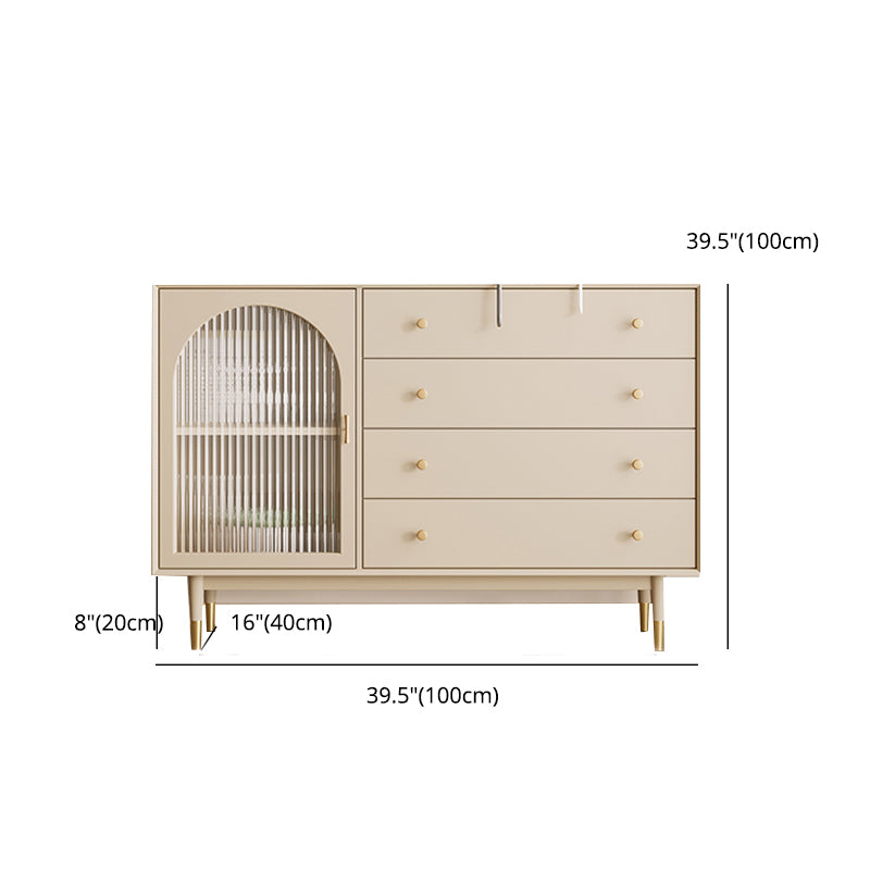 Glam Sideboard Table with Drawers Engineered Wood Buffet Table