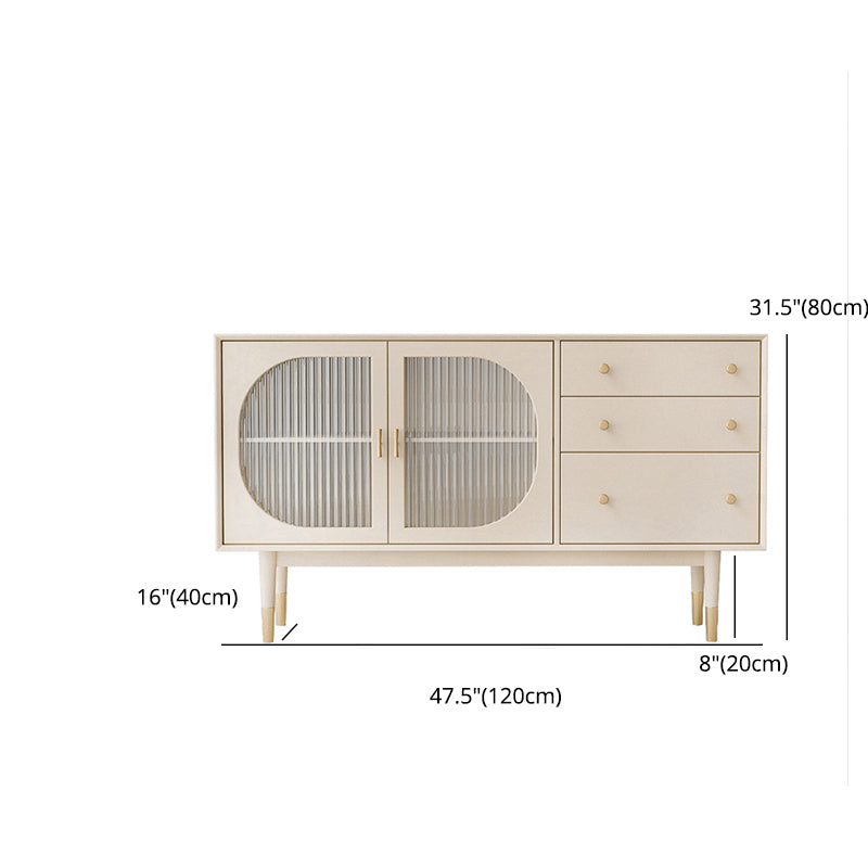 Glam Sideboard Table with Drawers Engineered Wood Buffet Table