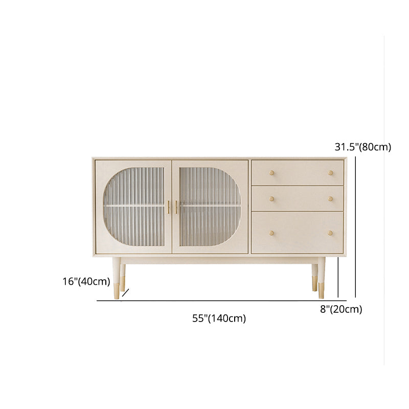 Glam Sideboard Table with Drawers Engineered Wood Buffet Table