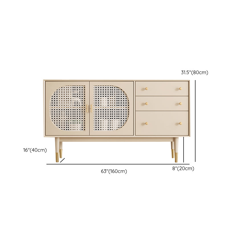 Glam Sideboard Table with Drawers Engineered Wood Buffet Table