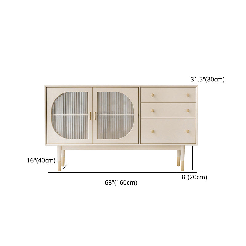 Glam Sideboard Table with Drawers Engineered Wood Buffet Table