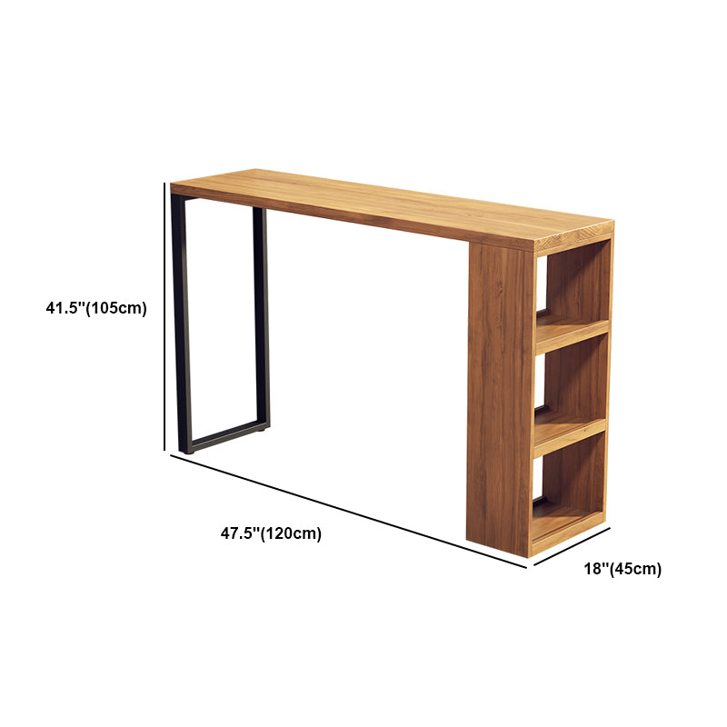 Natural Bar Table Set 1/3 Pieces Rectangle Solid Wood Counter Table