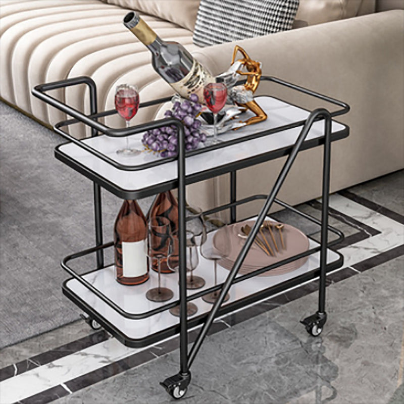 29.92" High Contemporary Style Prep Table Rolling Metal Prep Table for Home