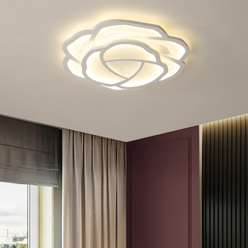 Contemporary LED Ceiling Light White Flush Mount Lighting for Bedroom Home