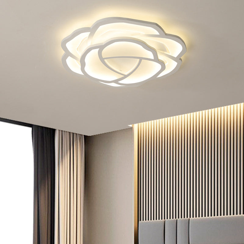 Contemporary LED Ceiling Light White Flush Mount Lighting for Bedroom Home