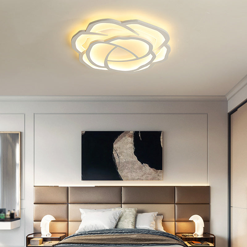 Contemporary LED Ceiling Light White Flush Mount Lighting for Bedroom Home