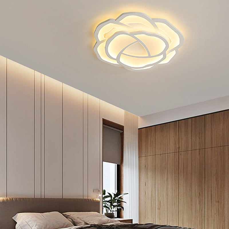 Contemporary LED Ceiling Light White Flush Mount Lighting for Bedroom Home