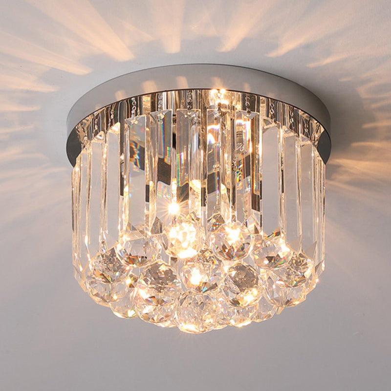 Crystal Geometric Flush Mount Lights Contemporary Style 2 Lights Flush Mount Fixture