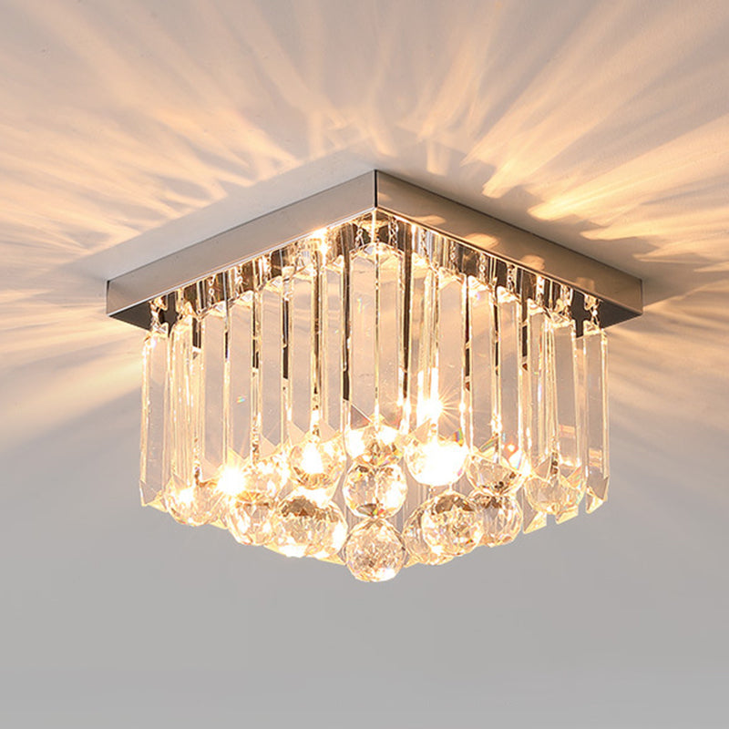 Crystal Geometric Flush Mount Lights Contemporary Style 2 Lights Flush Mount Fixture