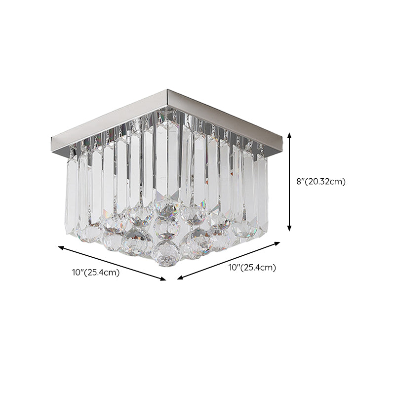 Crystal Geometric Flush Mount Lights Contemporary Style 2 Lights Flush Mount Fixture