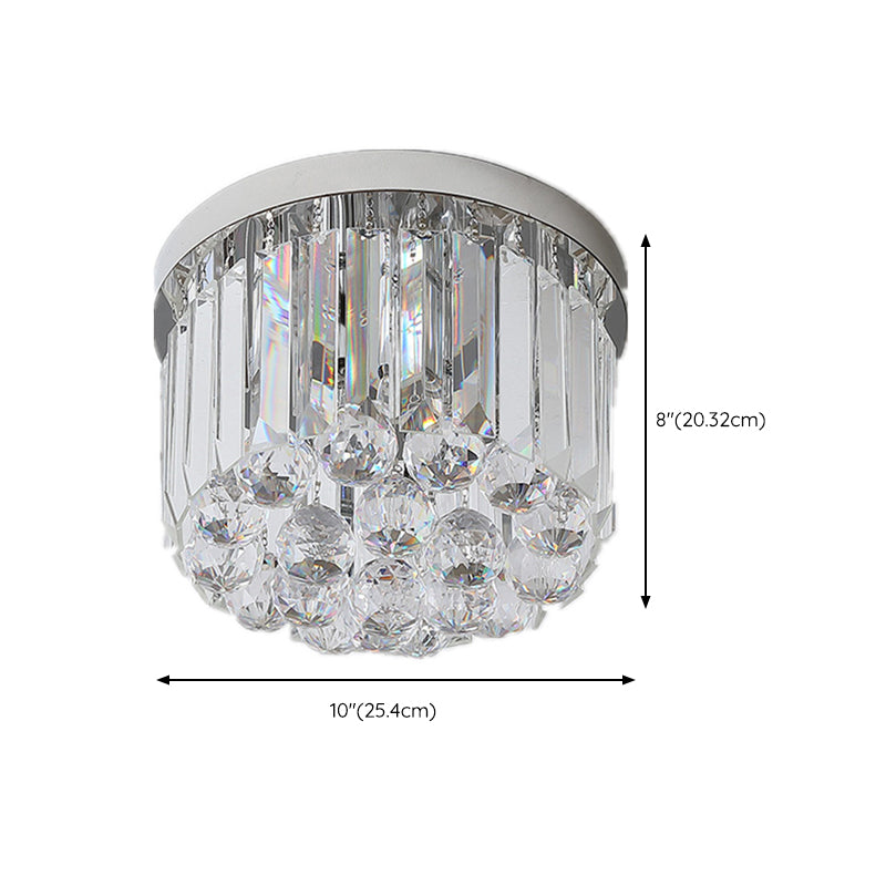 Crystal Geometric Flush Mount Lights Contemporary Style 2 Lights Flush Mount Fixture