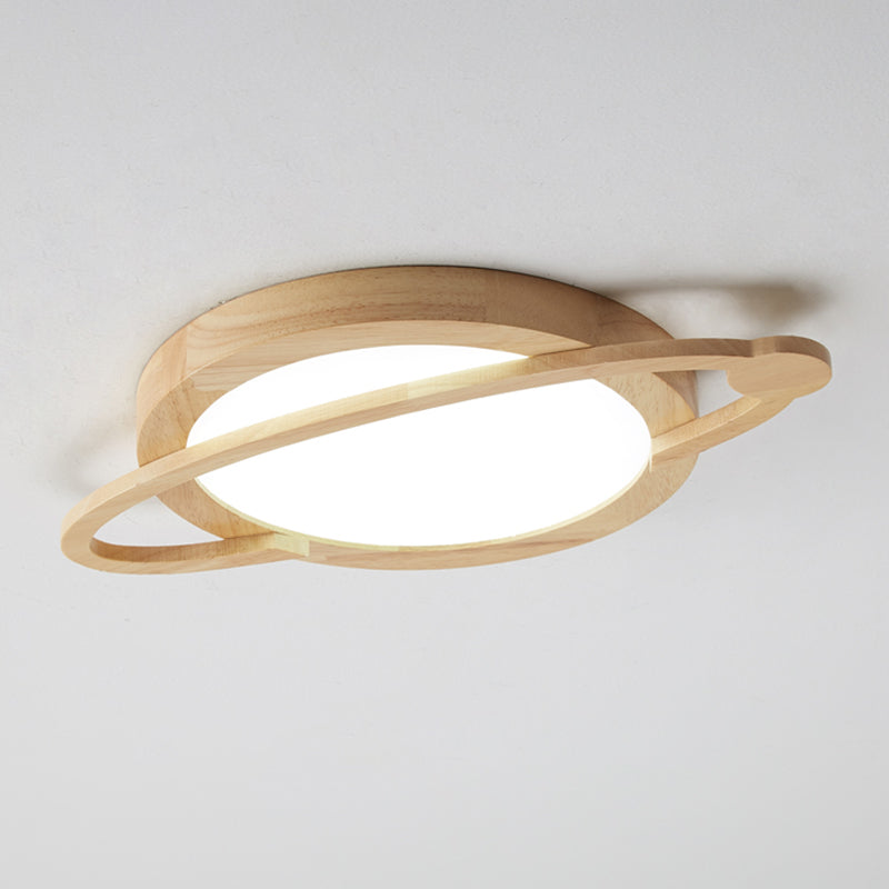 Minimalism Flush Mount Wooden Ceiling Light Fixture for Bedroom