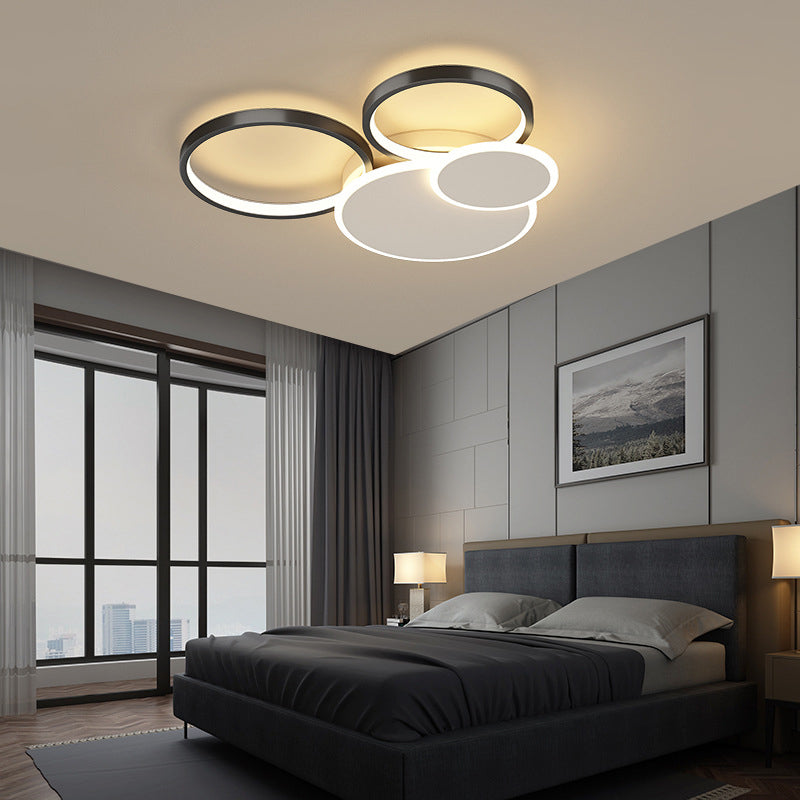 Modern Style Circle Shape Flush Mount 4-Lights Acrylic Ceiling Light for Living Room