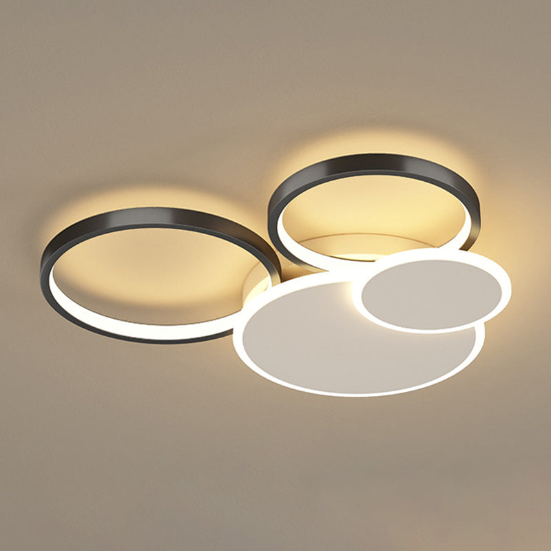 Modern Style Circle Shape Flush Mount 4-Lights Acrylic Ceiling Light for Living Room