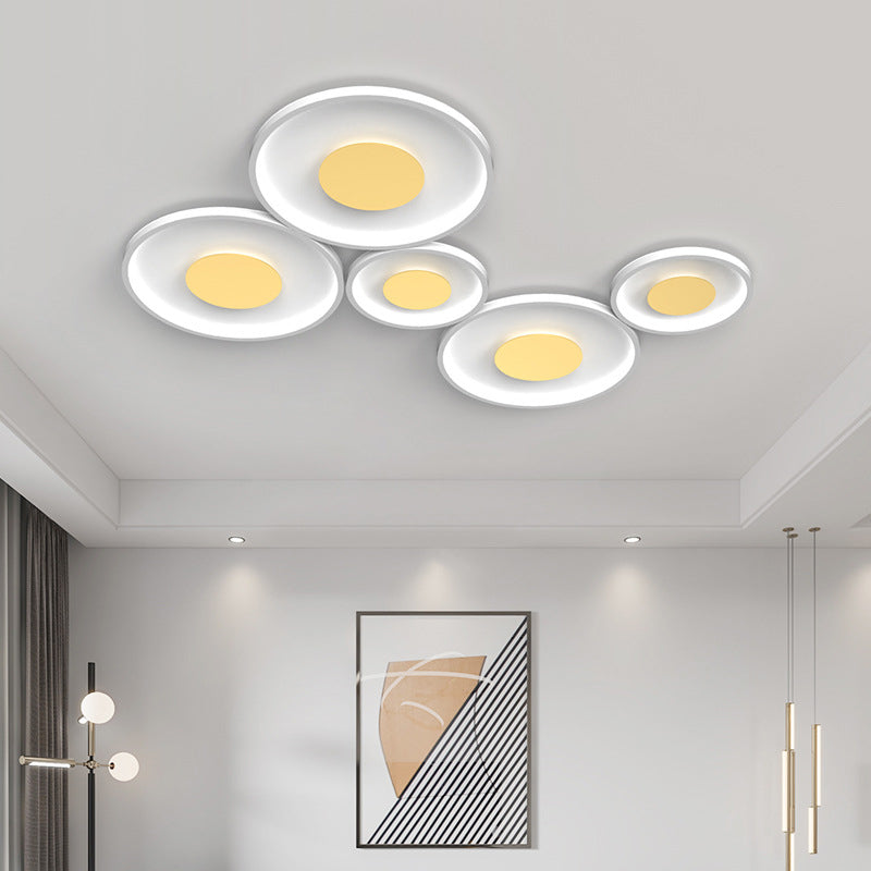 Modern Style Round Shape Flush Mount 5-Lights Acrylic Ceiling Light for Living Room