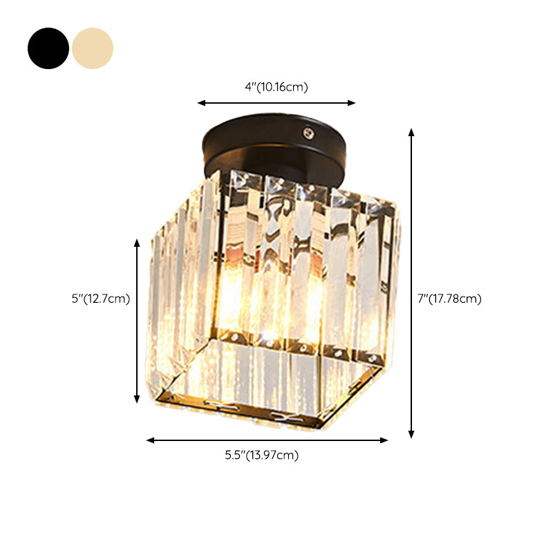 1-Light Modern Style Flush Mount Glass Ceiling Light for Aisle