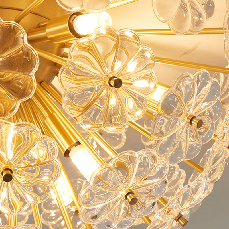 Sputnik Flower Modern Style Flush Mount Crystal Ceiling Light for Bedroom