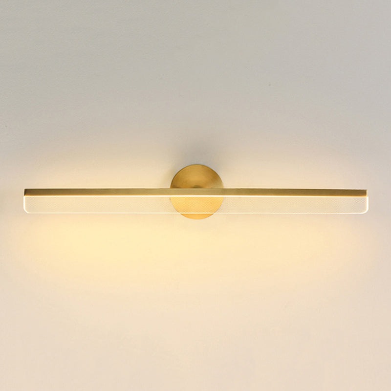 1 Light Linear Shape Wall Mount Light Fixture Modern Wall Mounted Lighting in Gold Fixture