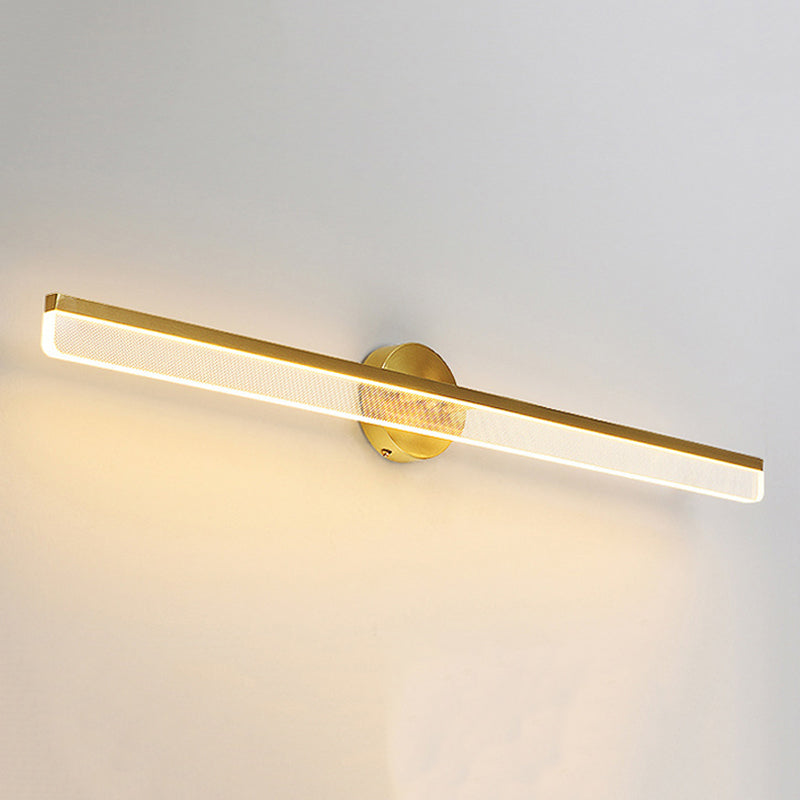 1 Light Wall Mount Light Fixture Modern Wall Mounted Lighting in Gold for Washroom